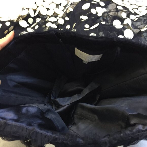 Badgley Mishka Strapless Party Dress Size 10 Womans Black Polka Dot Embellished - Picture 5 of 15